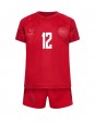 Otroški Nogometna dresi replika Danska Kasper Dolberg #12 Domači SP 2022 Kratek rokav (+ hlače)